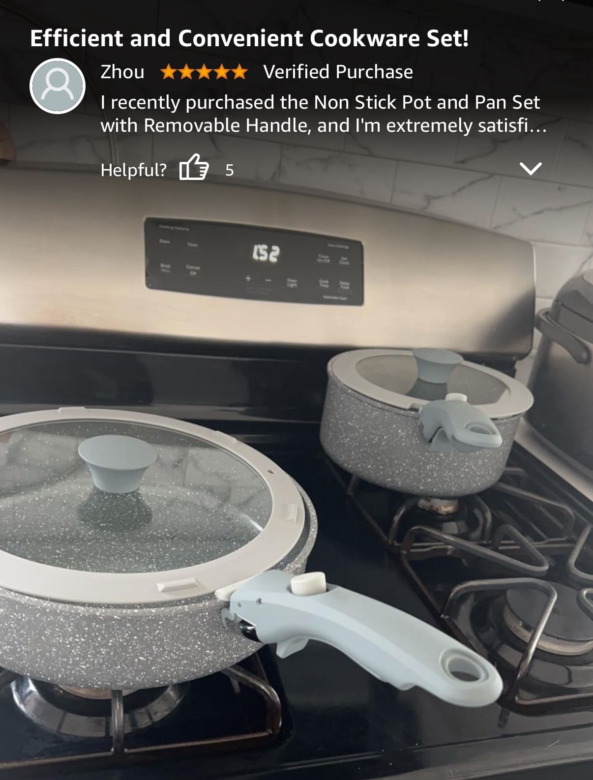 Non Stick Pots and Pans Set with Removable Handle 5pcs - photo 5