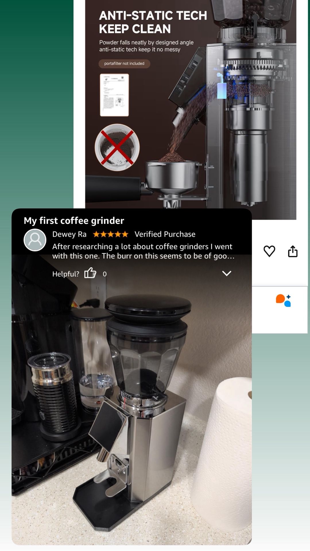 Coffee Bean Grinder with 45 Settings and LED Touch Panel - photo 2