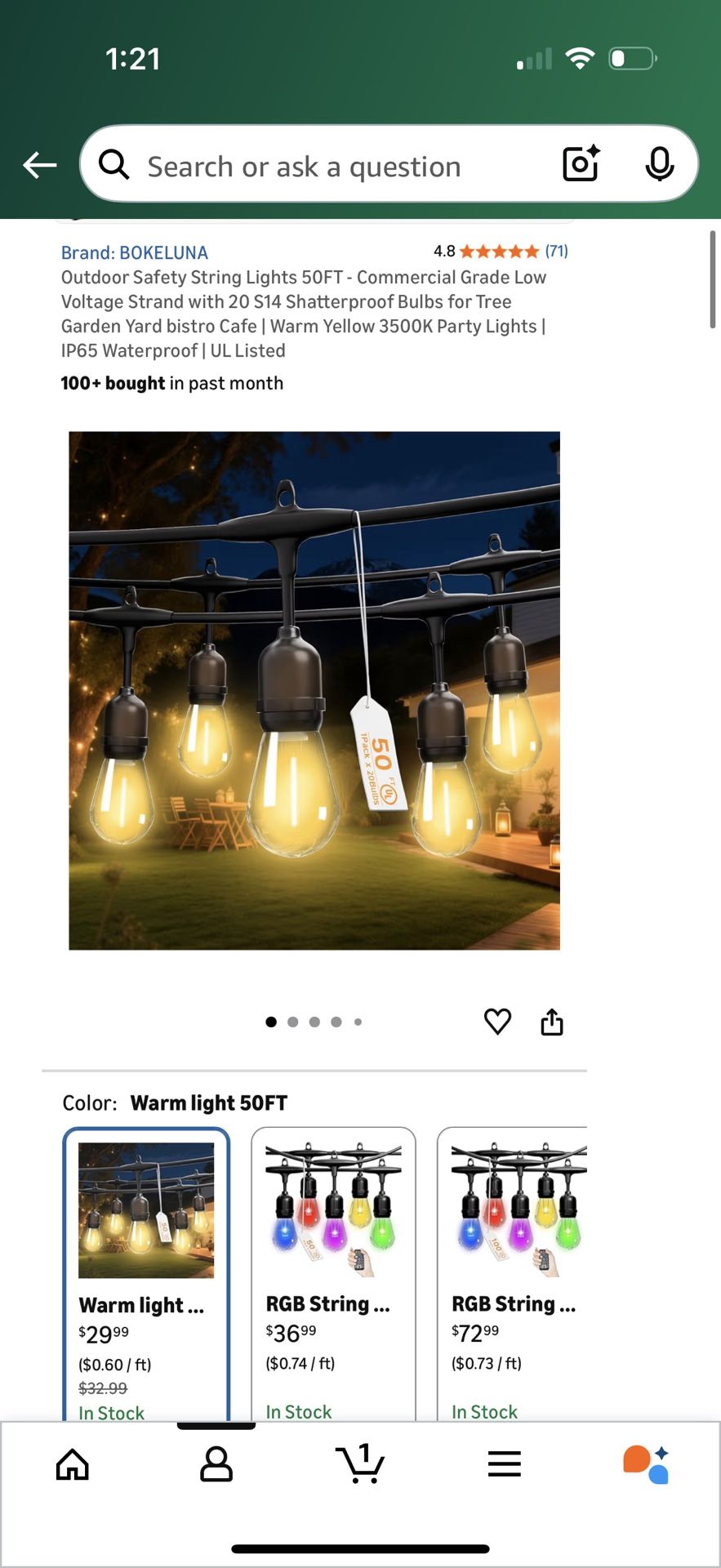 50 Feet Warm White Christmas String Lights - photo 2