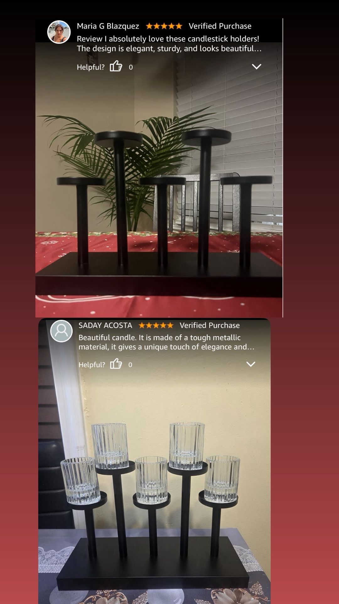 5 Black Metal Pillar Candlestick Holders - photo 2