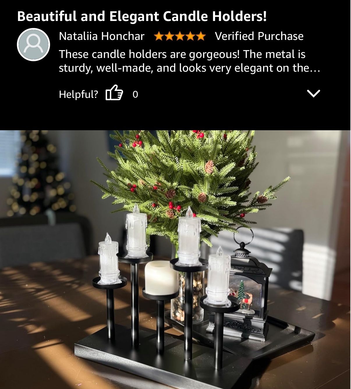 5 Black Metal Pillar Candlestick Holders - photo 5