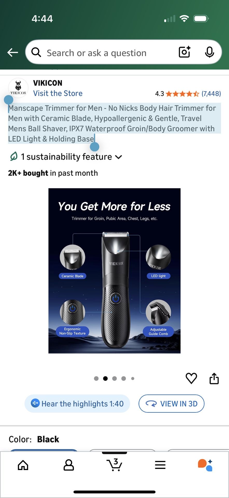 Manscape Trimmer for Men - Waterproof Body Groomer - photo 4