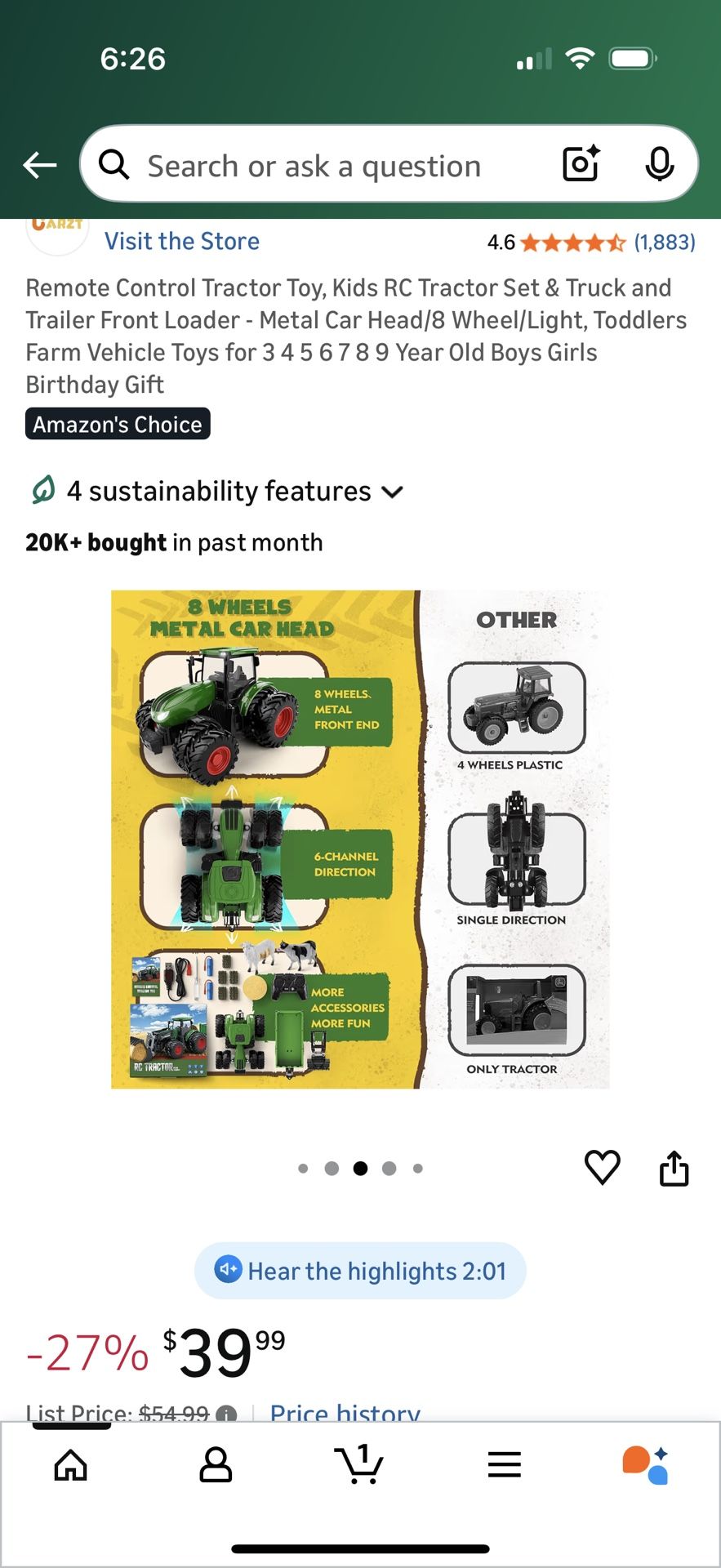 Remote Control Tractor Toy Set with Trailer and Loader - photo 3