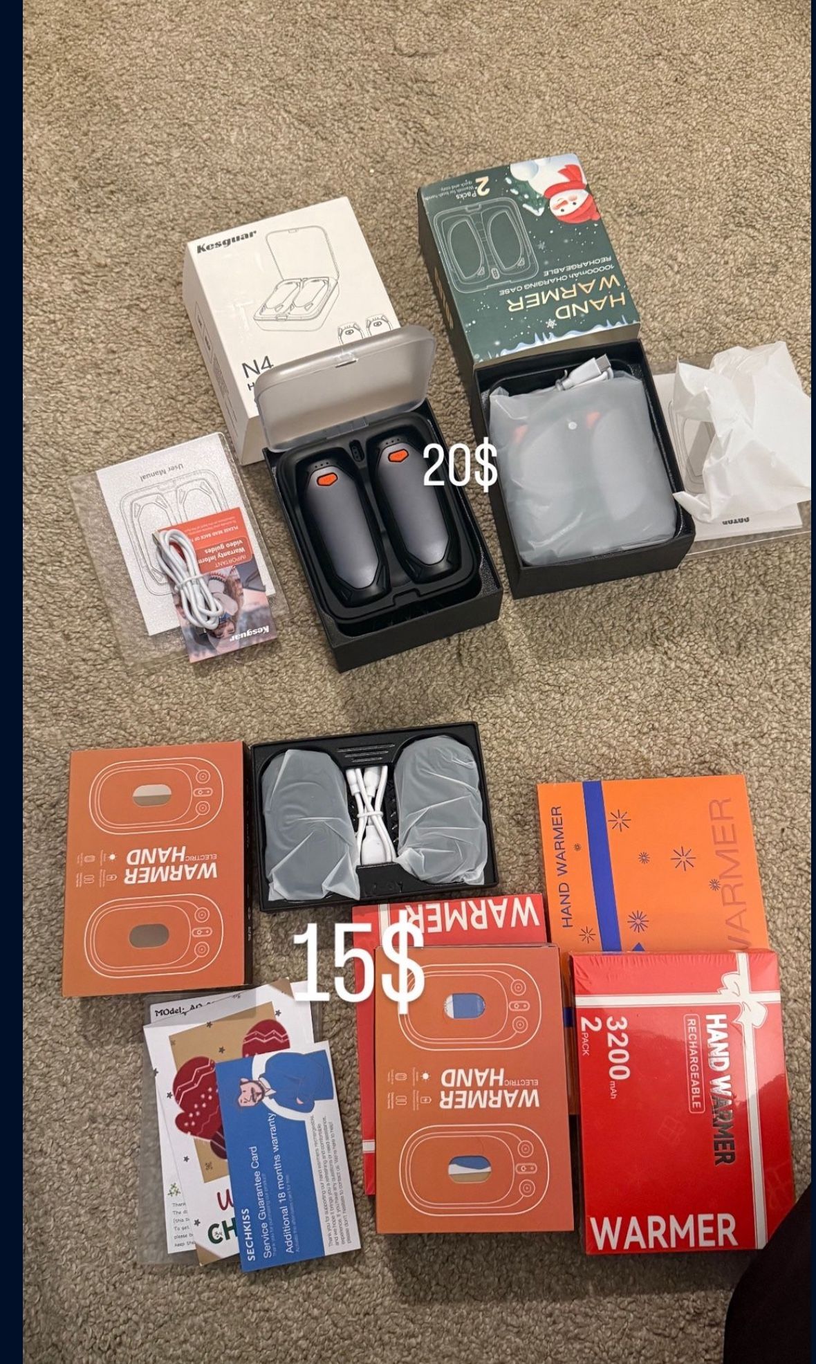 3-in-1 Rechargeable Electric Hand Warmers 2 Pack