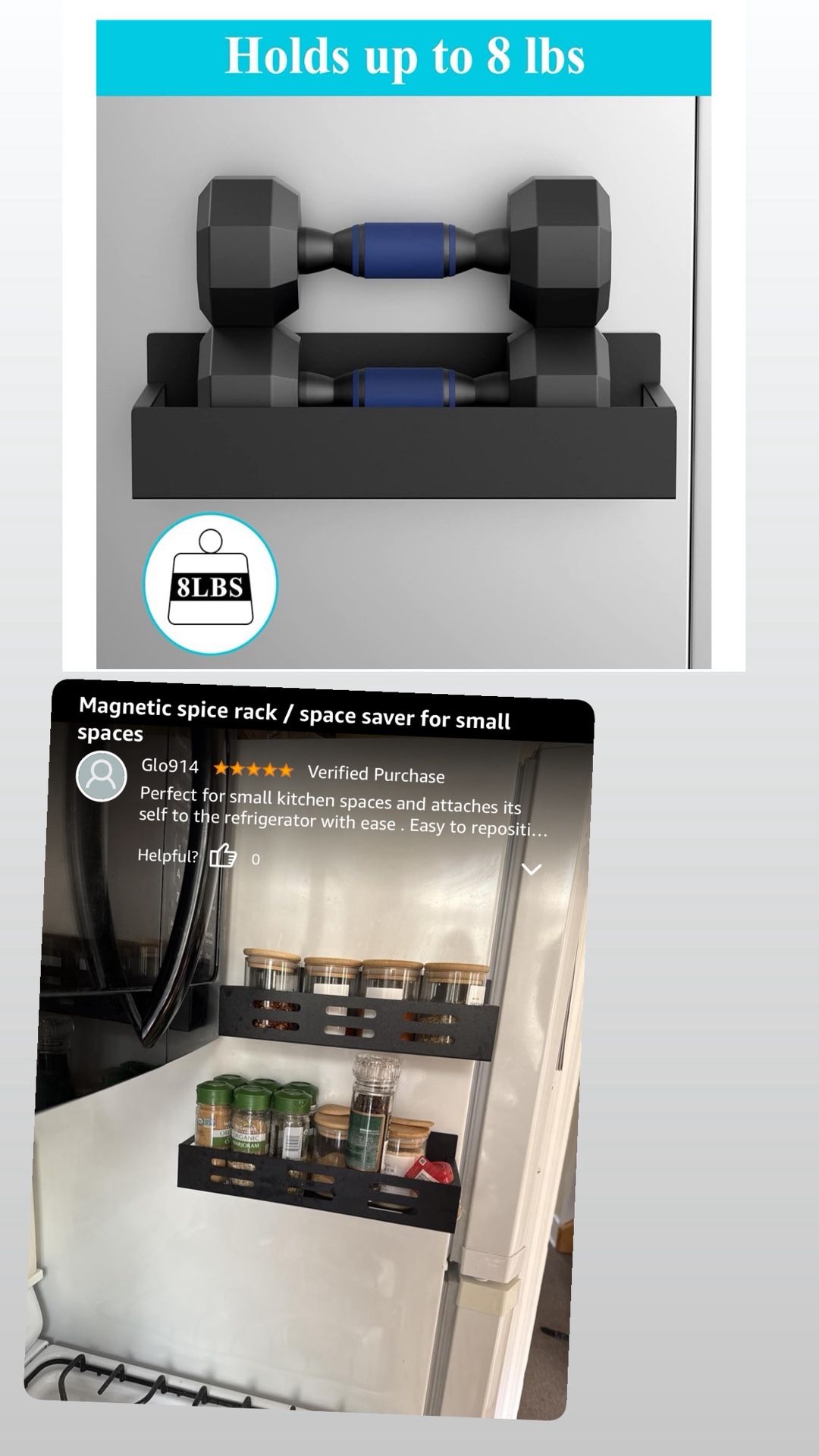 2 Magnetic Spice Storage Racks for Refrigerator and Oven - photo 3
