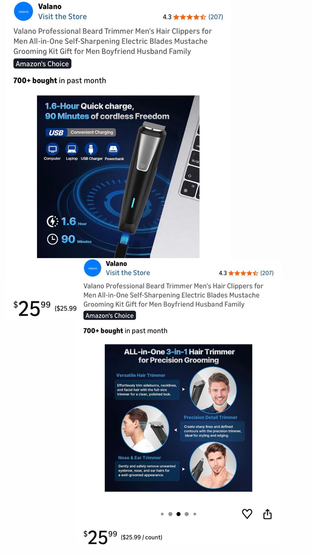 Professional Beard Trimmer and Hair Clipper Grooming Kit - photo 4