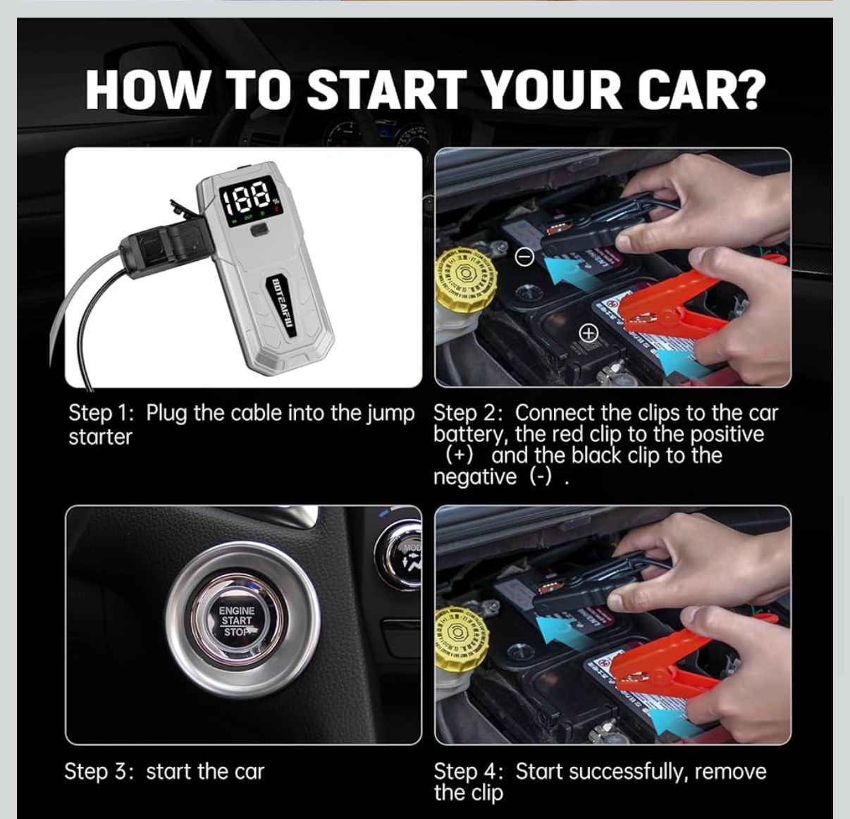 5000A Car Jump Starter Booster for Gas/Diesel Engines - photo 5