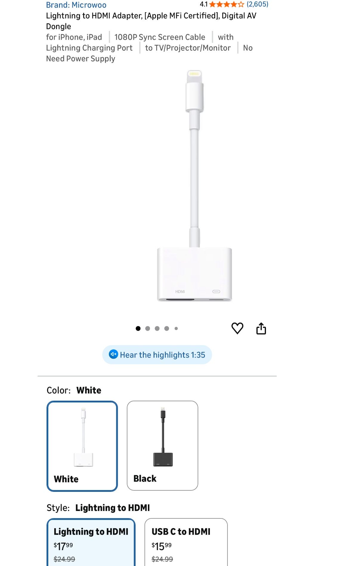 Lightning to 3.5mm and USB-C Headphone Adapters (2 Pack) - photo 4