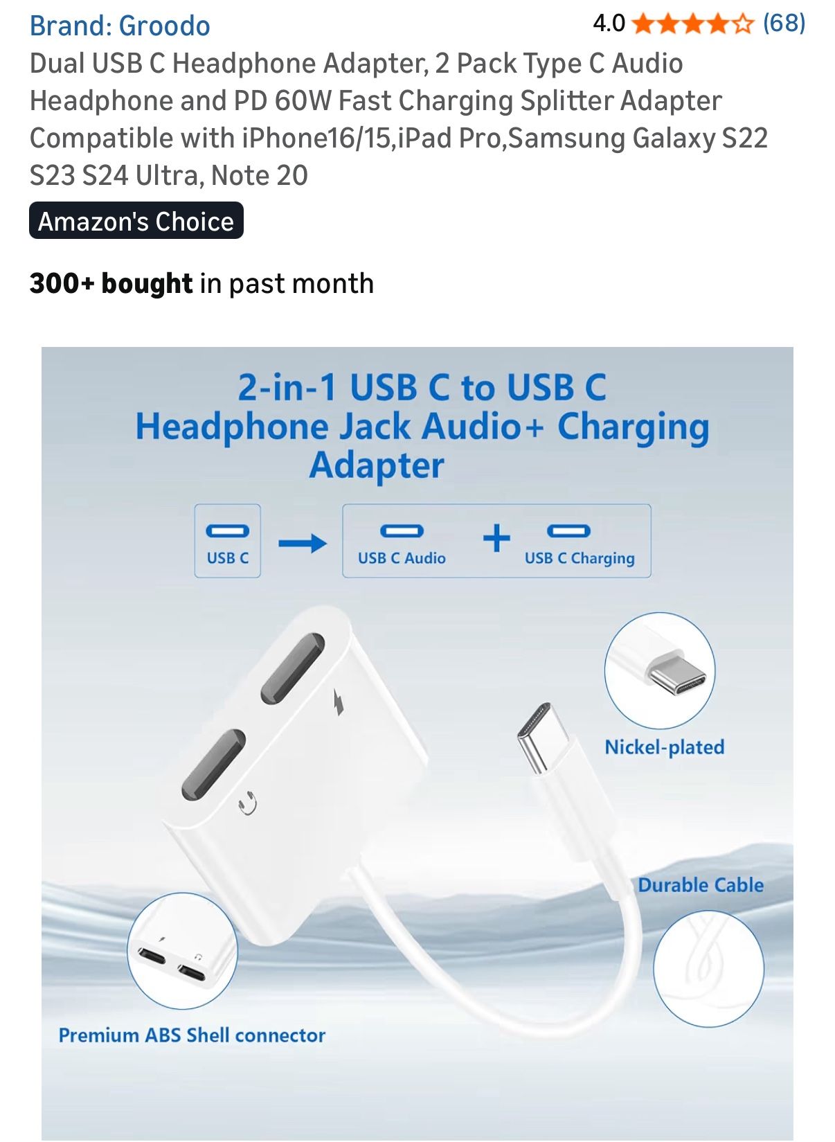 Lightning to 3.5mm and USB-C Headphone Adapters (2 Pack) - photo 5