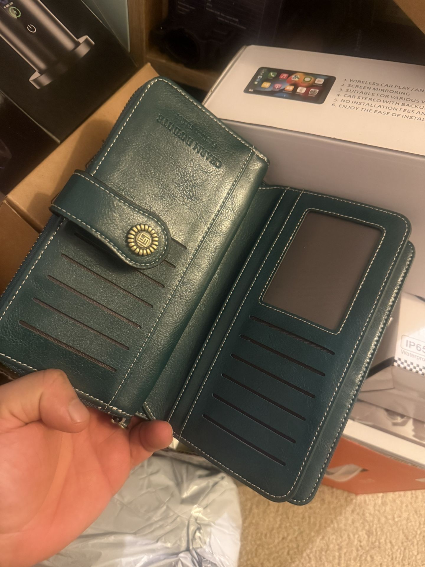 Women's Leather RFID Blocking Credit Card Holder Wristlet