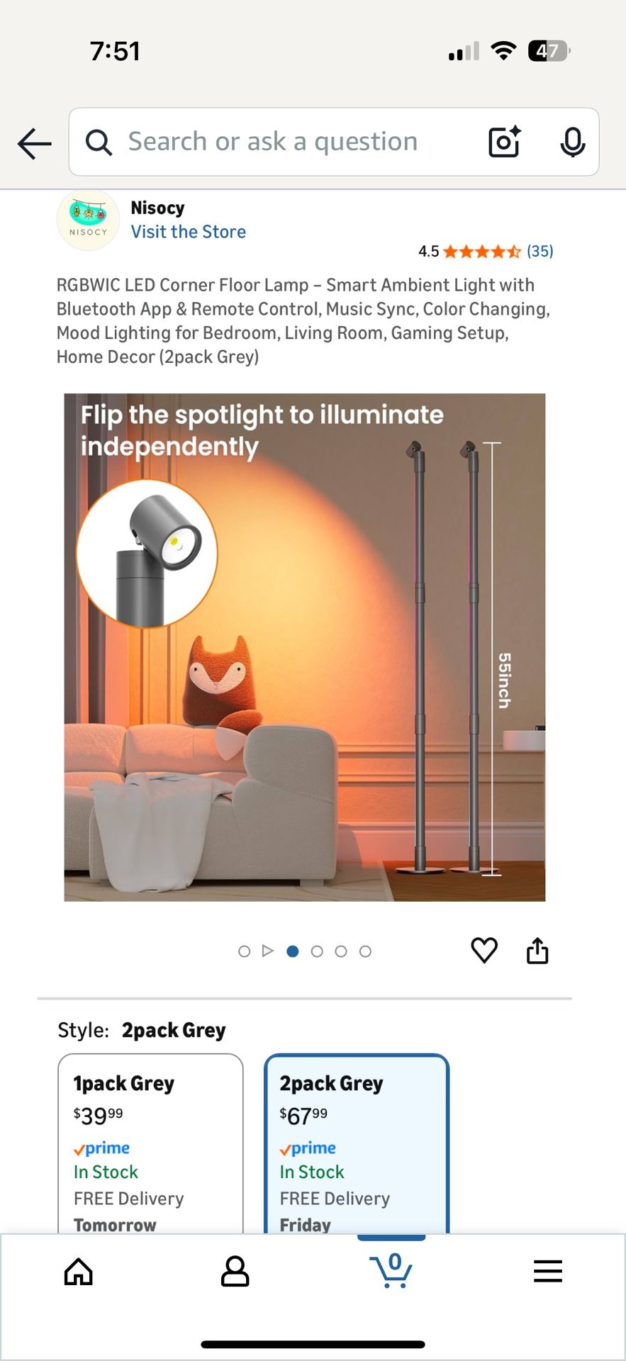 LED Corner Floor Lamp – Smart Ambient Light 2-Pack - photo 5