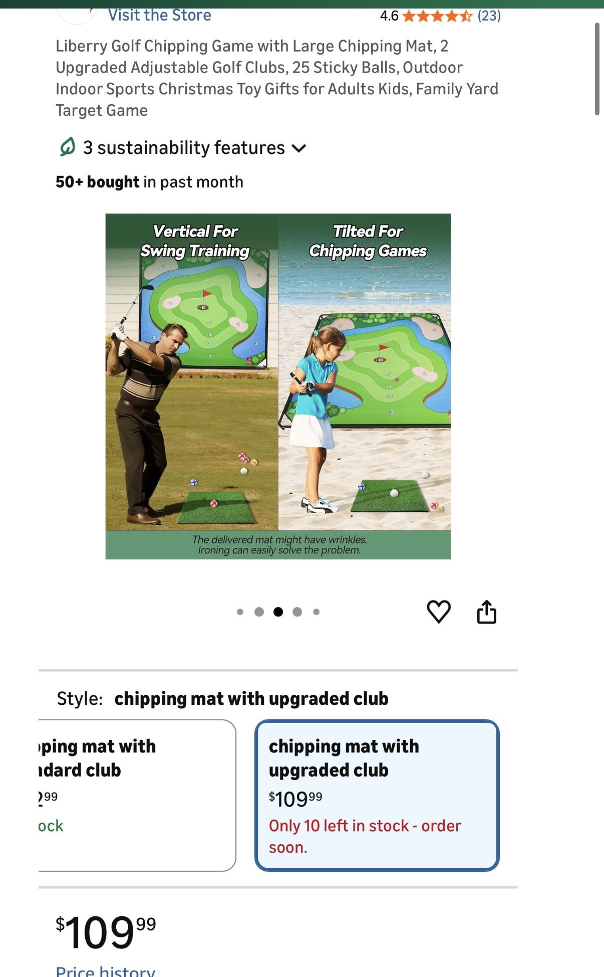 6ftx6ft Golf Chipping Game Set with Mat, Balls, and Clubs - photo 3