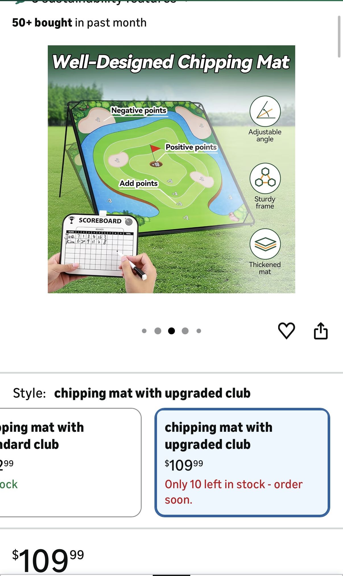 6ftx6ft Golf Chipping Game Set with Mat, Balls, and Clubs - photo 5