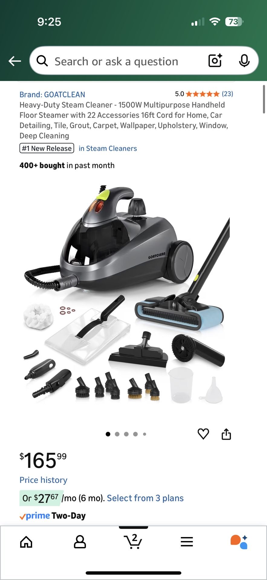 Heavy-Duty 1500W Steam Cleaner with 22 Accessories - photo 2