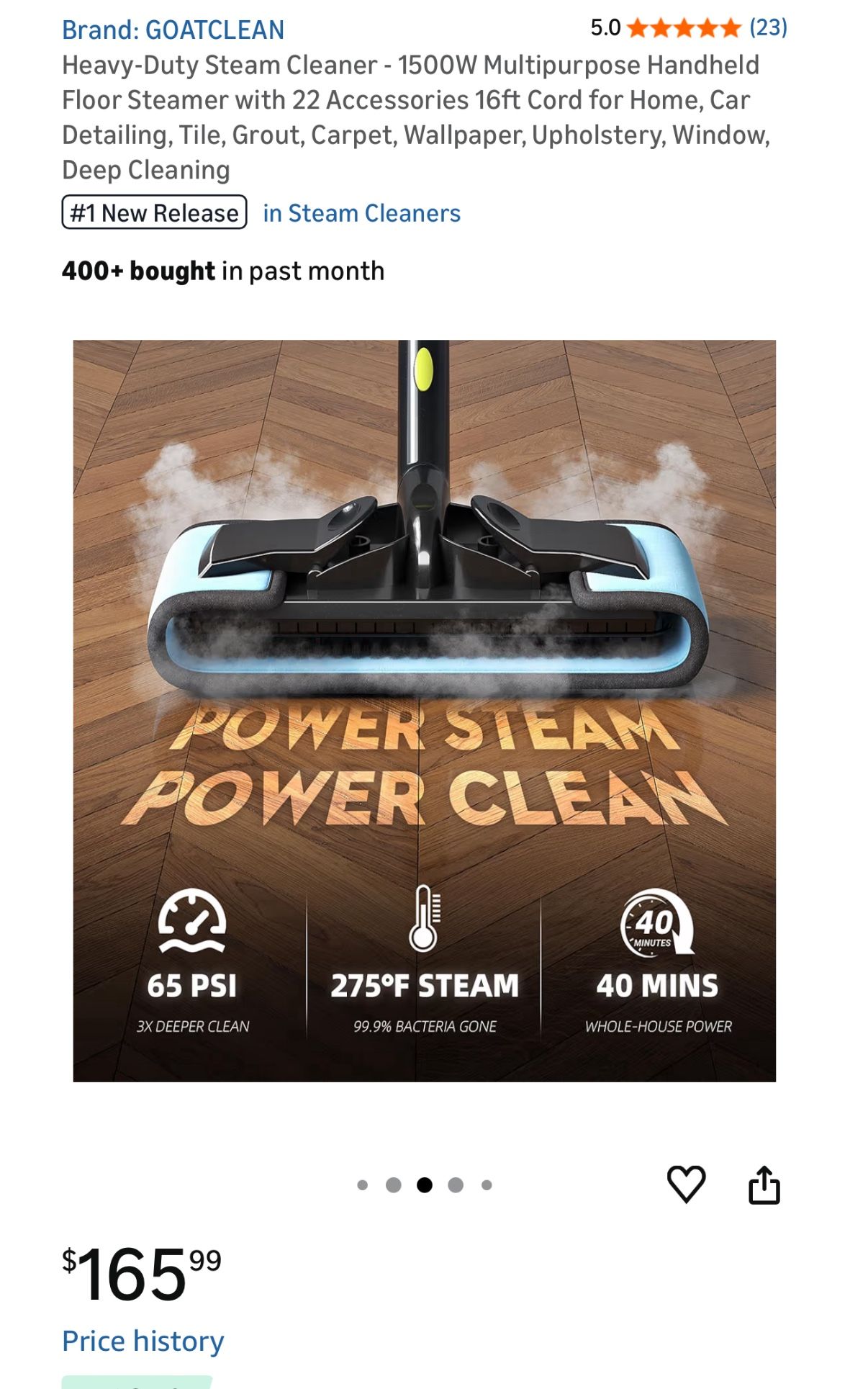 Heavy-Duty 1500W Steam Cleaner with 22 Accessories - photo 4
