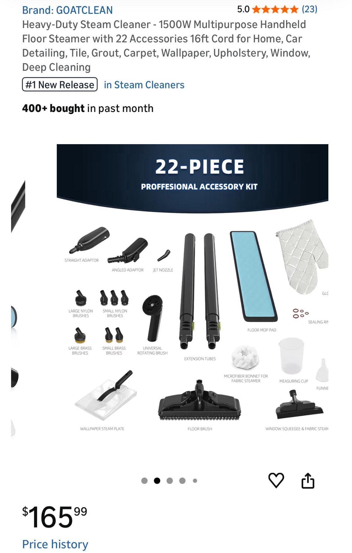 Heavy-Duty 1500W Steam Cleaner with 22 Accessories - photo 5