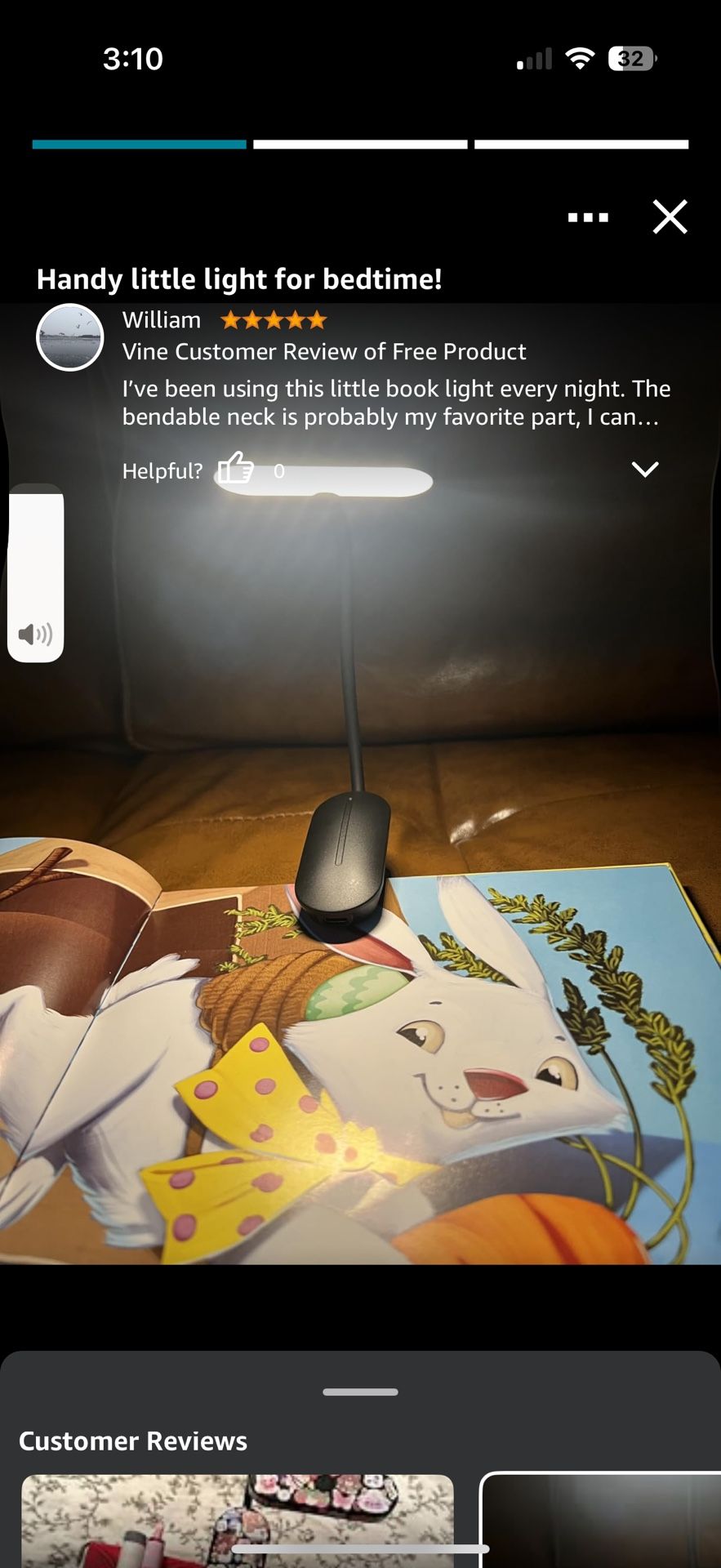Rechargeable Clip-On Book Light with 3 Color Modes - photo 3