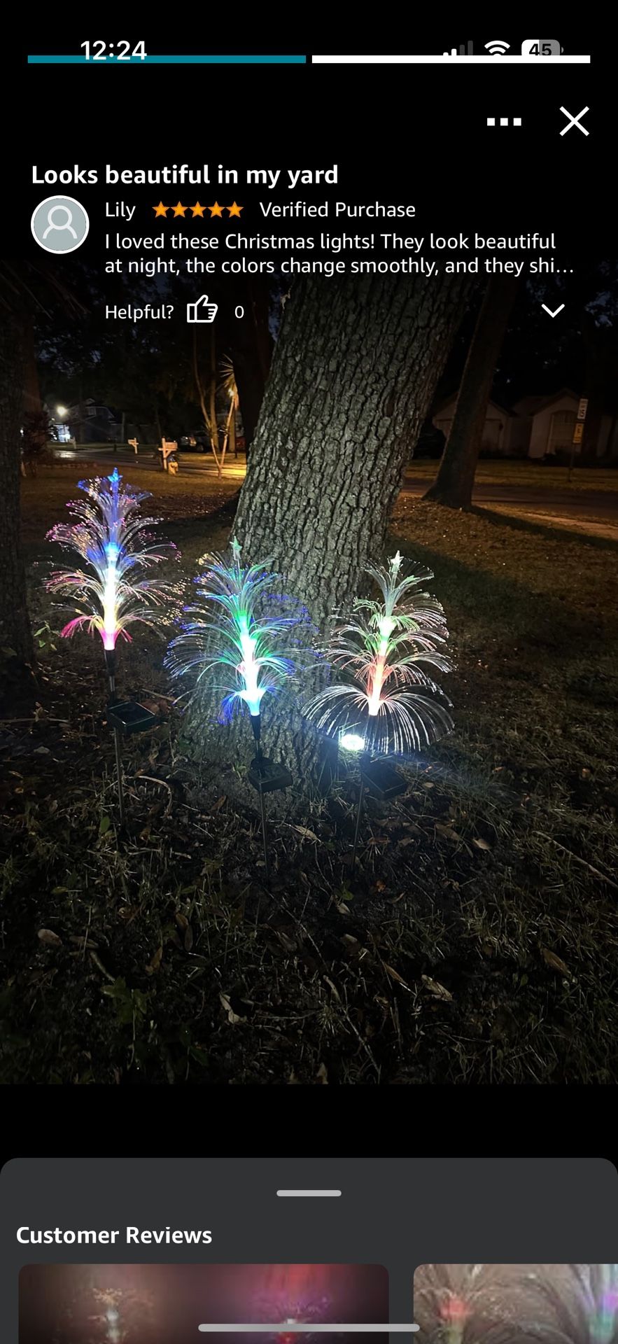 Solar Christmas Tree Lights Optical Fiber 7 Color Changing 3 Pac - photo 5