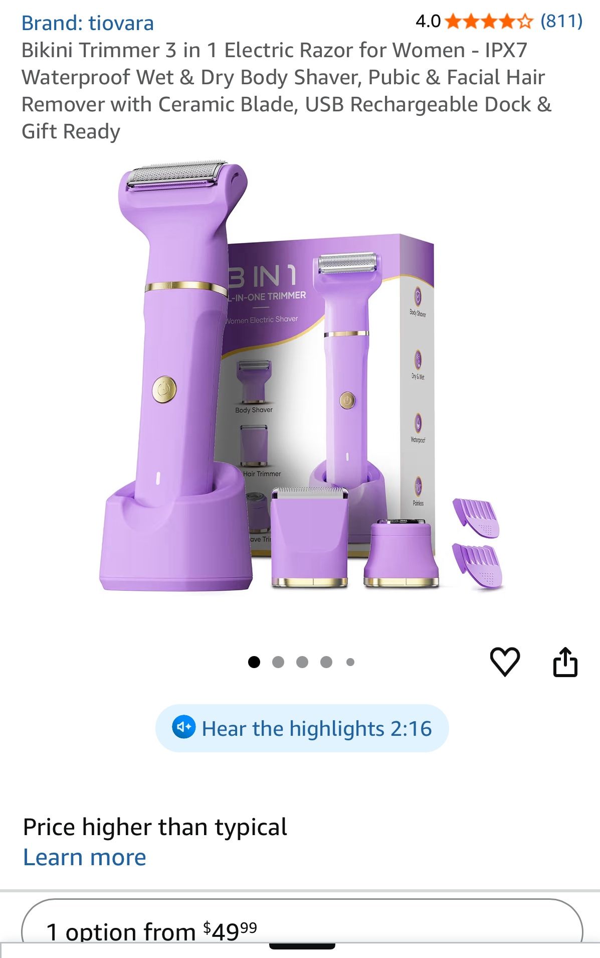 3-in-1 Electric Bikini Trimmer for Women - photo 3