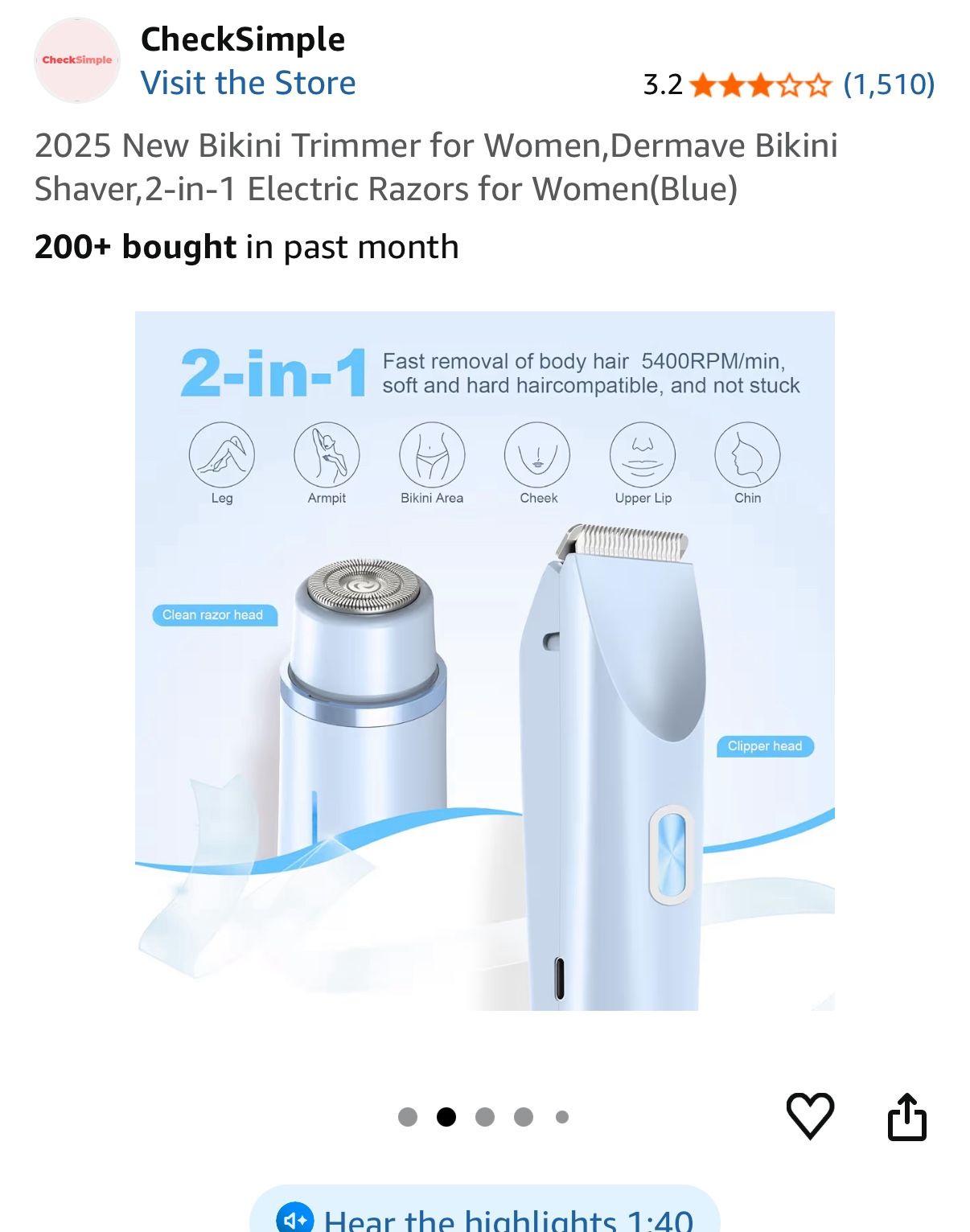 3-in-1 Electric Bikini Trimmer for Women - photo 5