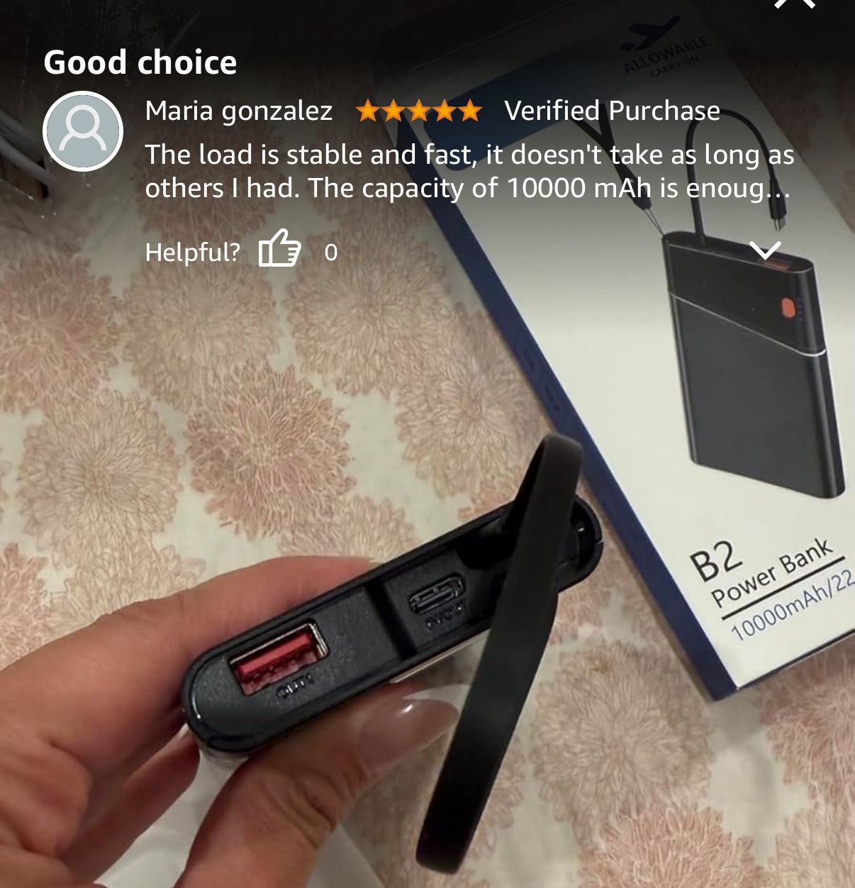 Portable 10000mAh 22.5W Power Bank with Built-in USB-C Cable - photo 5