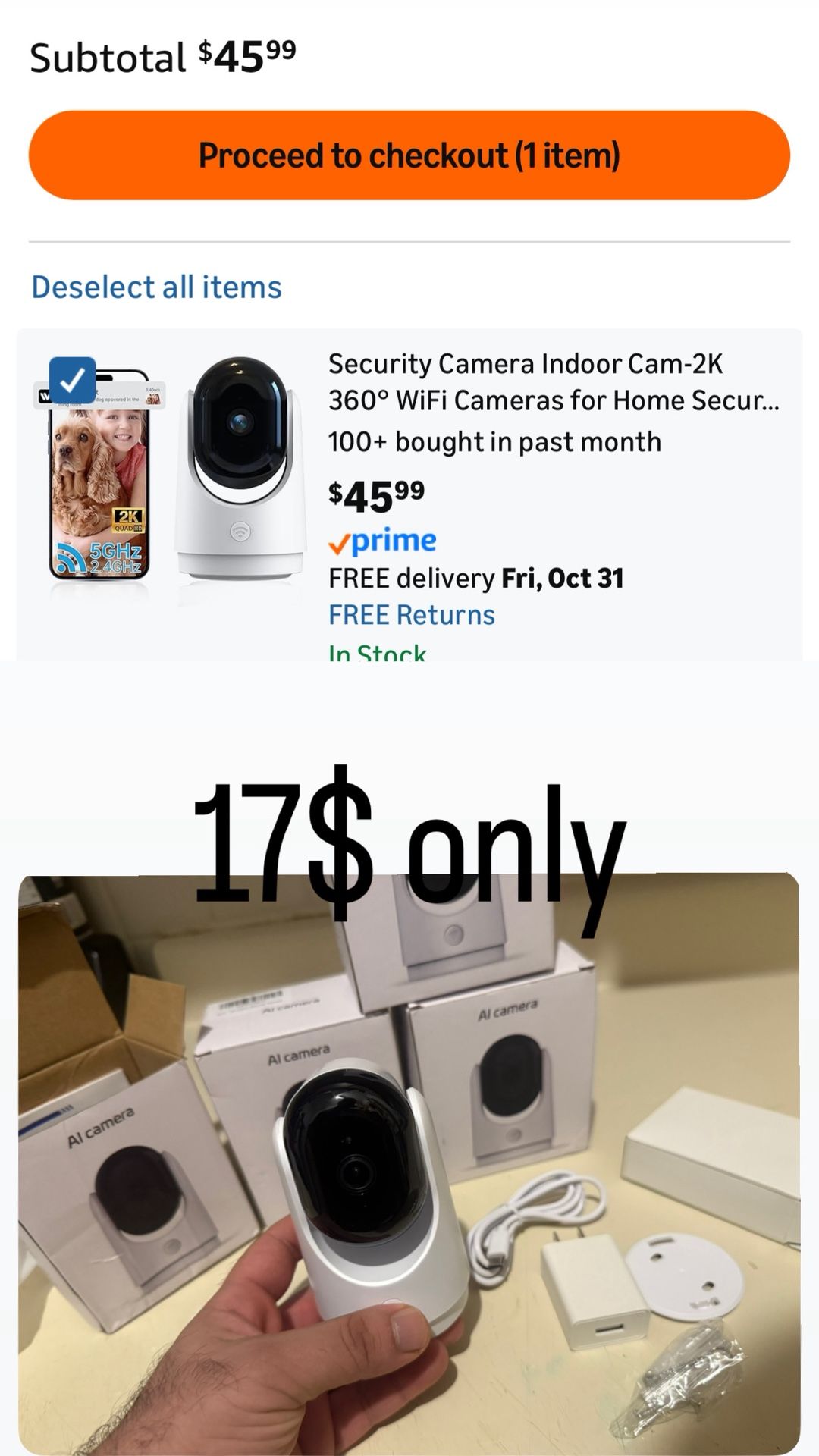 Security Camera Indoor Cam-2K 360° WiFi Home Security