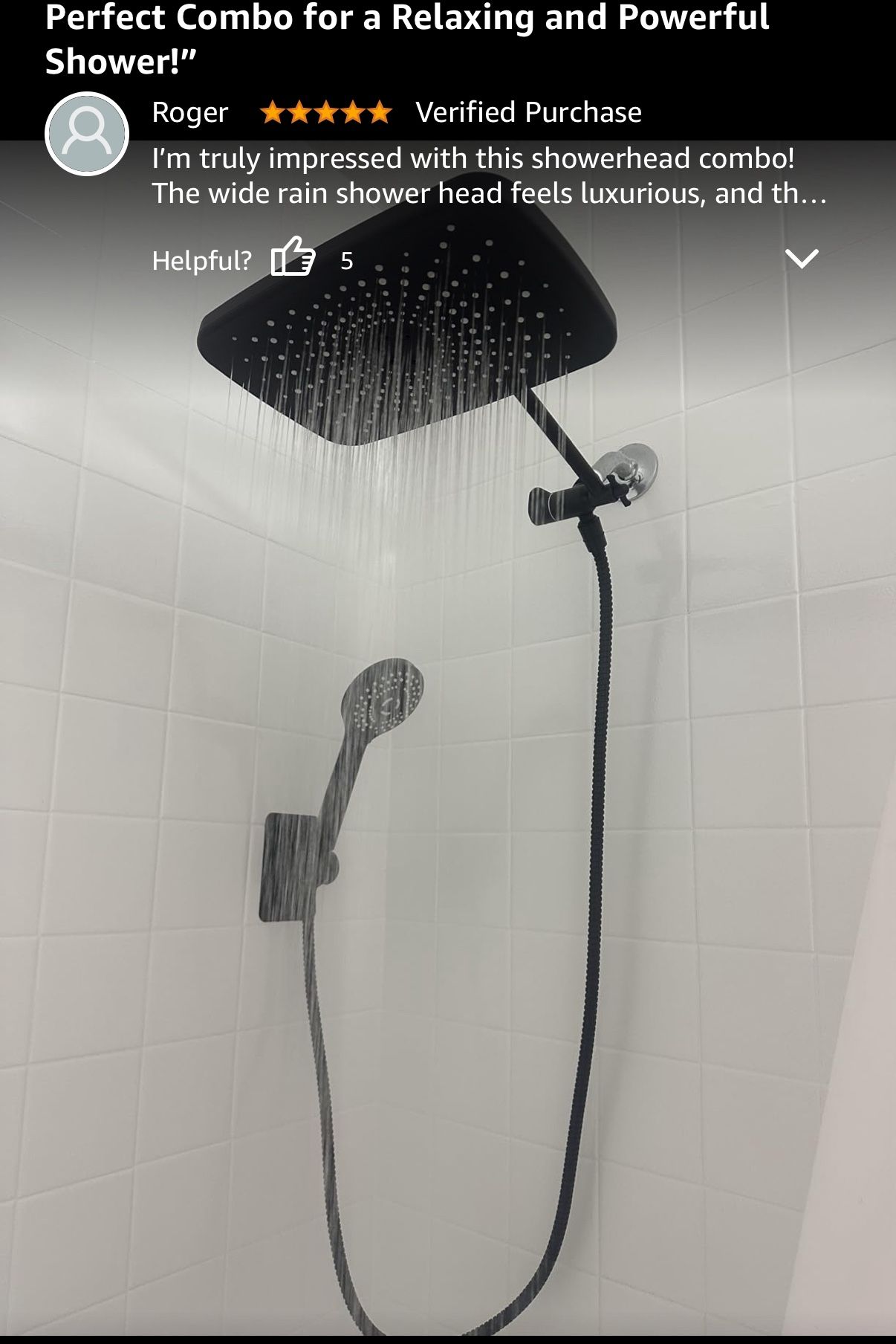 Wide Rain Shower Head with 5 Modes and Handheld Combo - photo 5