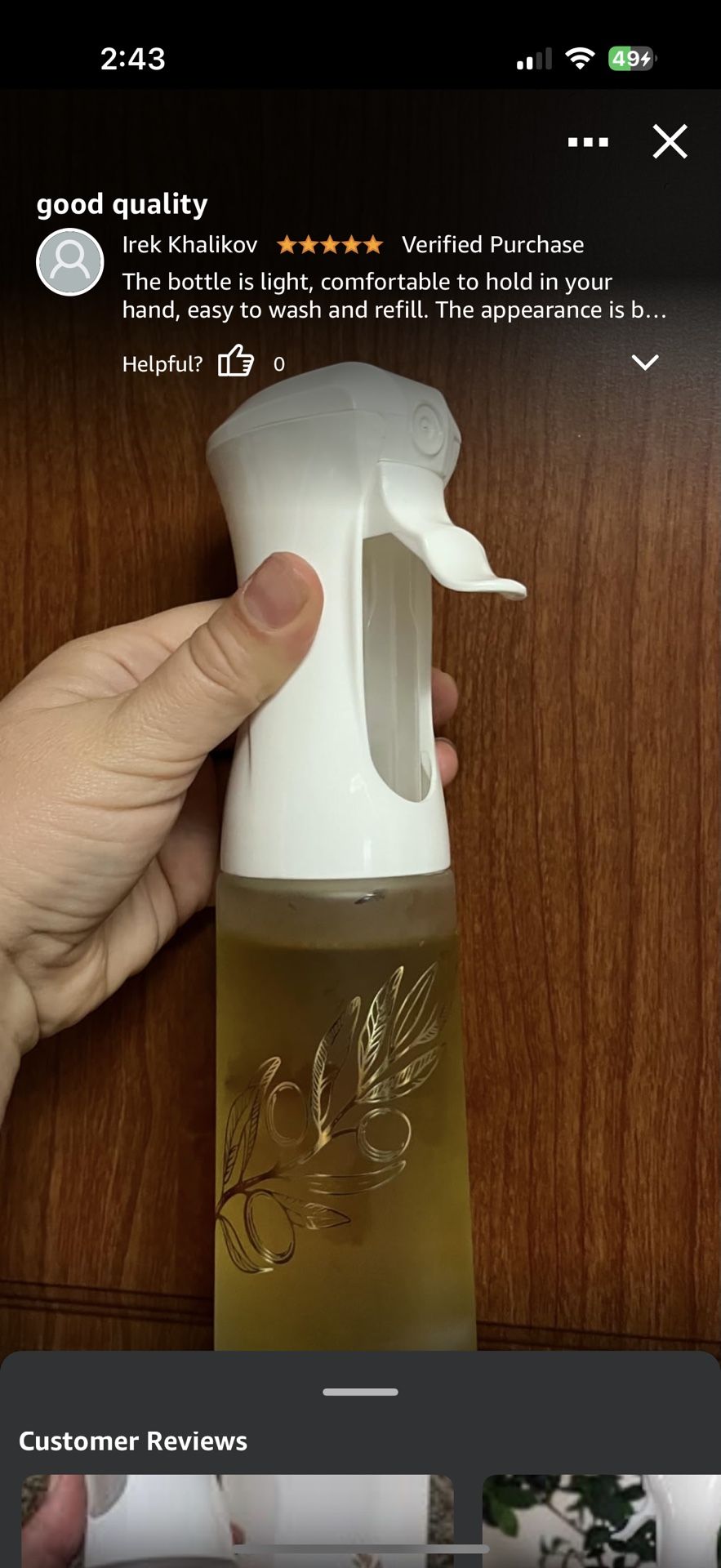 Oil Sprayer for Cooking, 200ml Glass Olive Oil Spray Bottle - photo 3