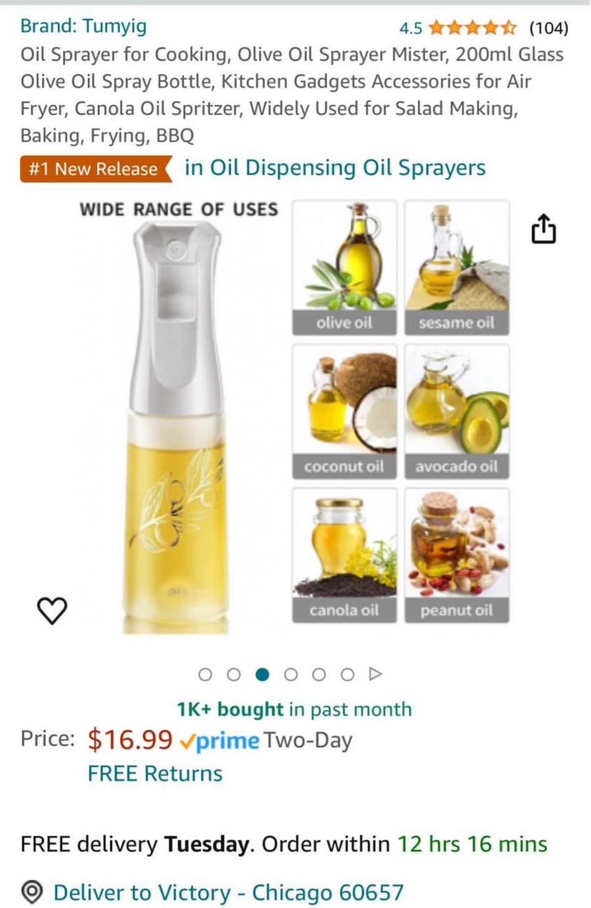 Oil Sprayer for Cooking, 200ml Glass Olive Oil Spray Bottle - photo 5