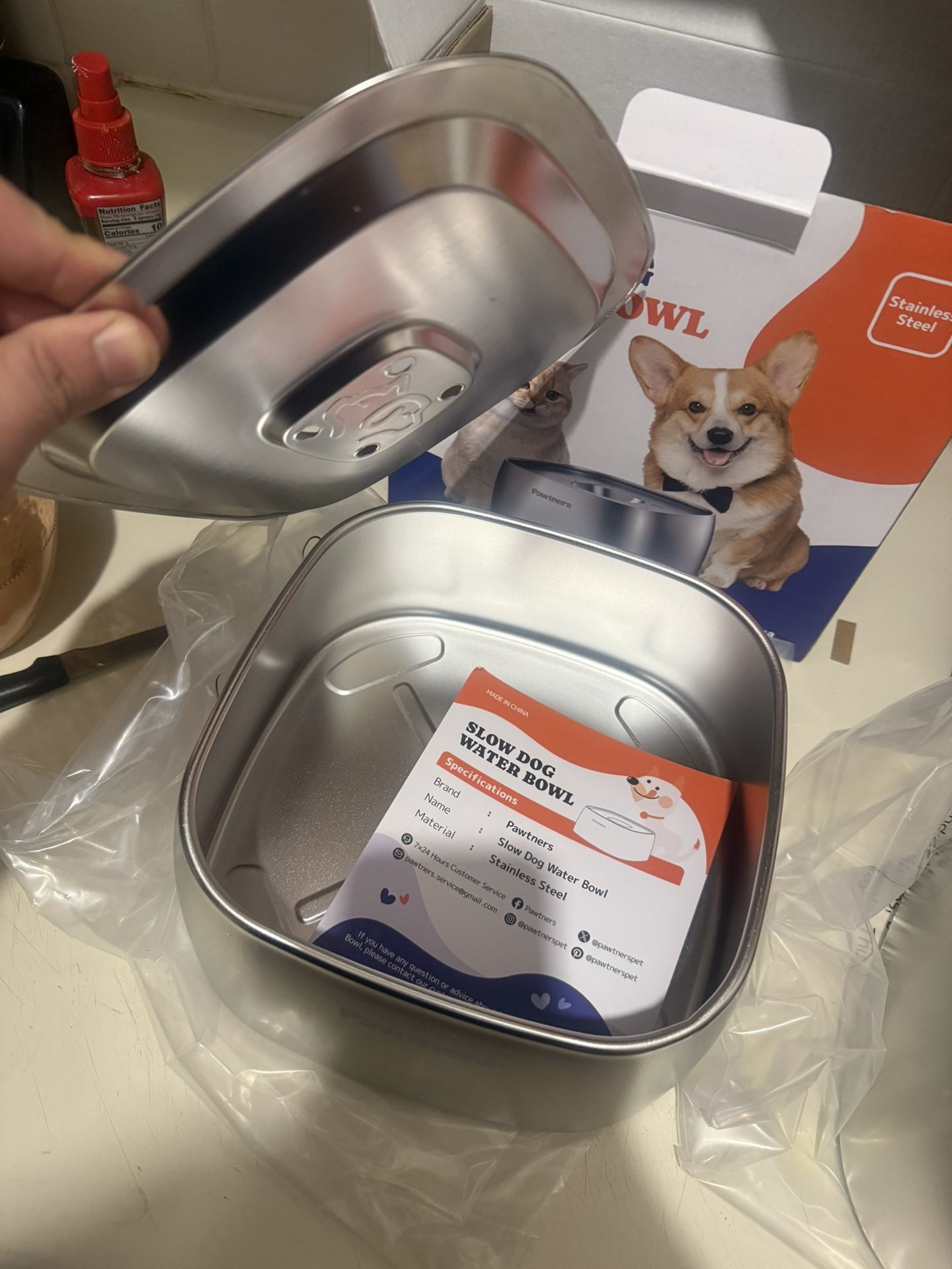 No Spill Stainless Steel Dog Water Bowl 135oz/4L - photo 2