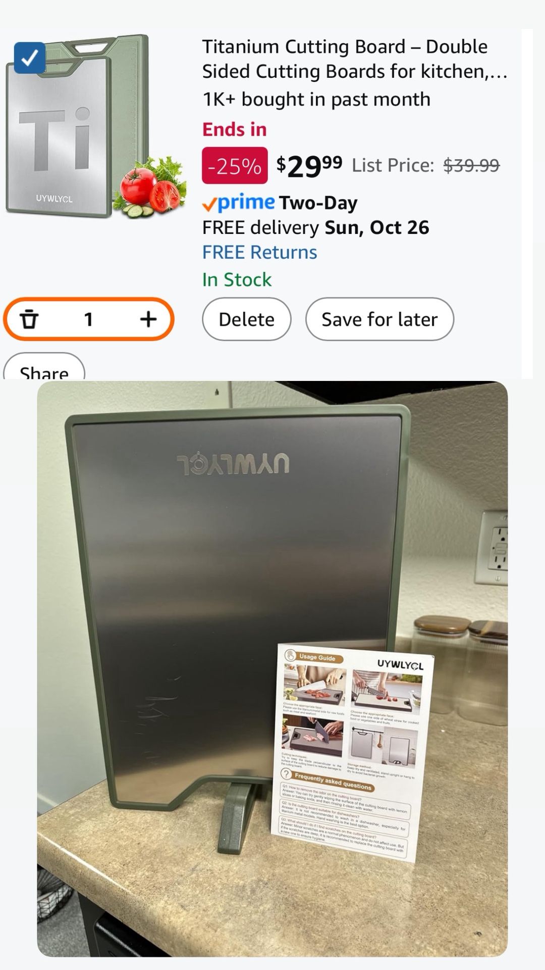 Titanium Cutting Board – Double Sided 16"x11"