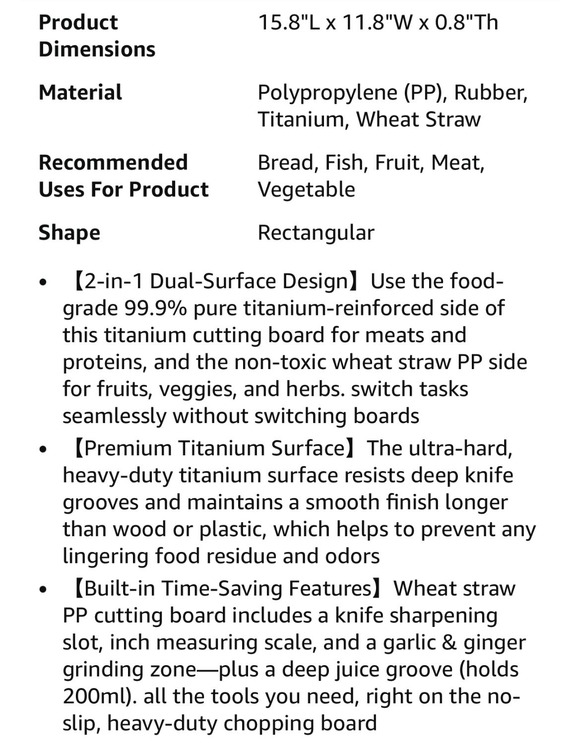 Titanium Cutting Board – Double Sided 16"x11" - photo 4
