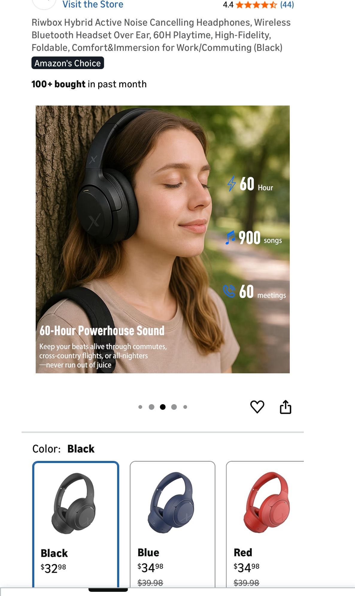 Hybrid Active Noise Cancelling Wireless Over-Ear Headphones - photo 4
