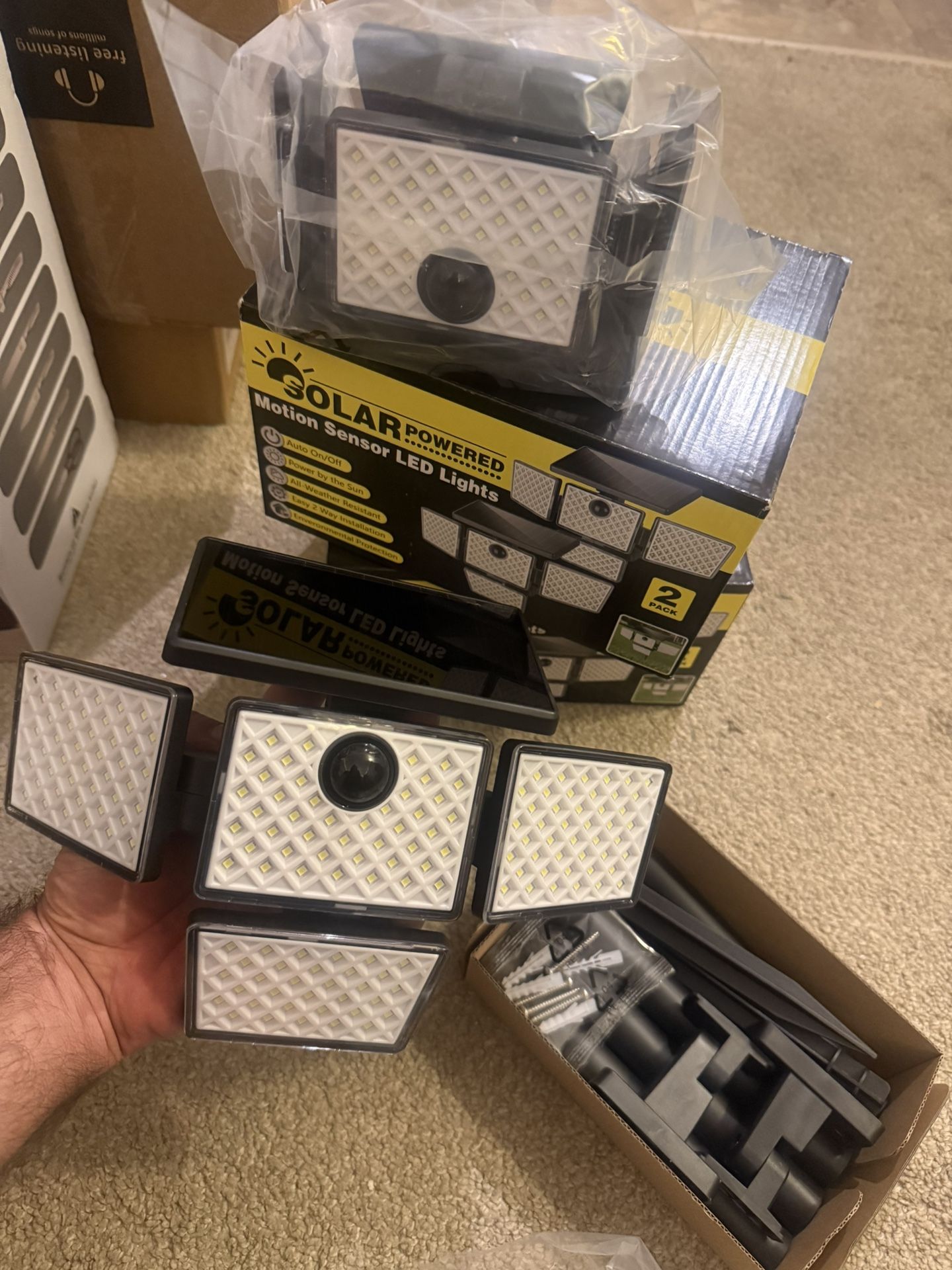 2 pk Solar Motion Sensor Security Lights 283 LED