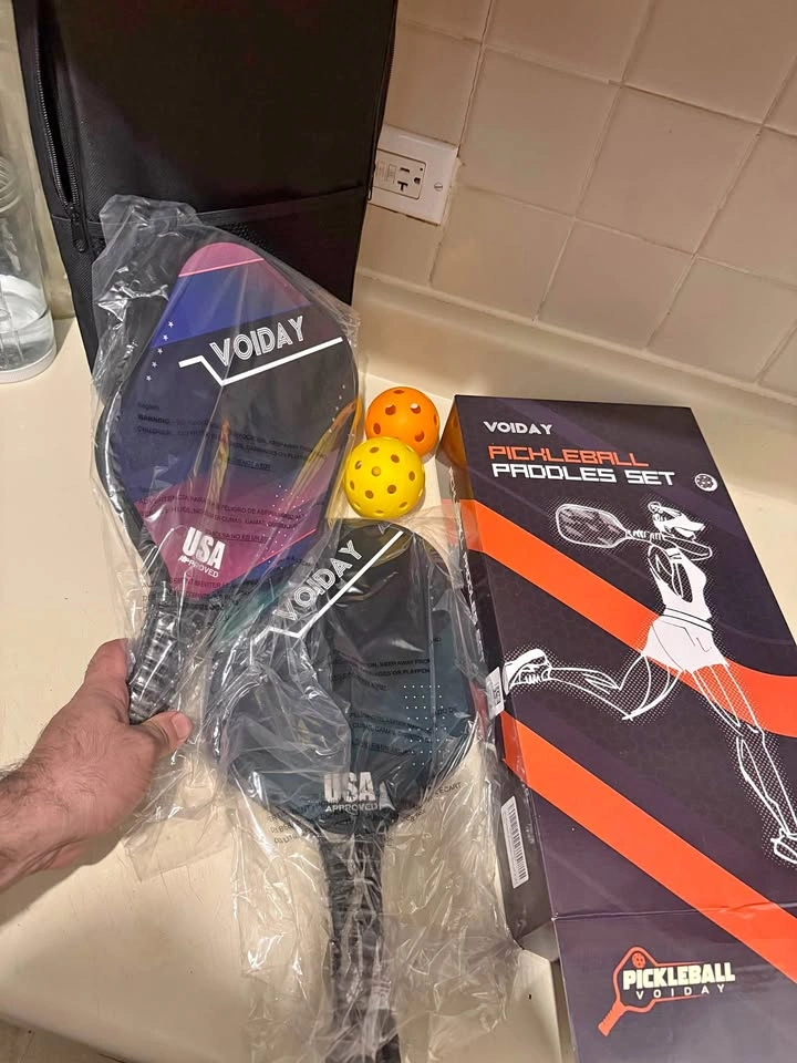 Pickleball Paddles Set of 2 with 4 Balls and Bag