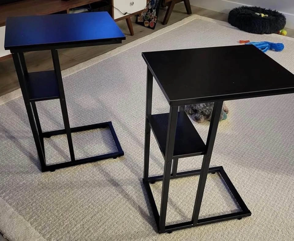 C-Shaped Side Table with Storage Shelf - photo 3