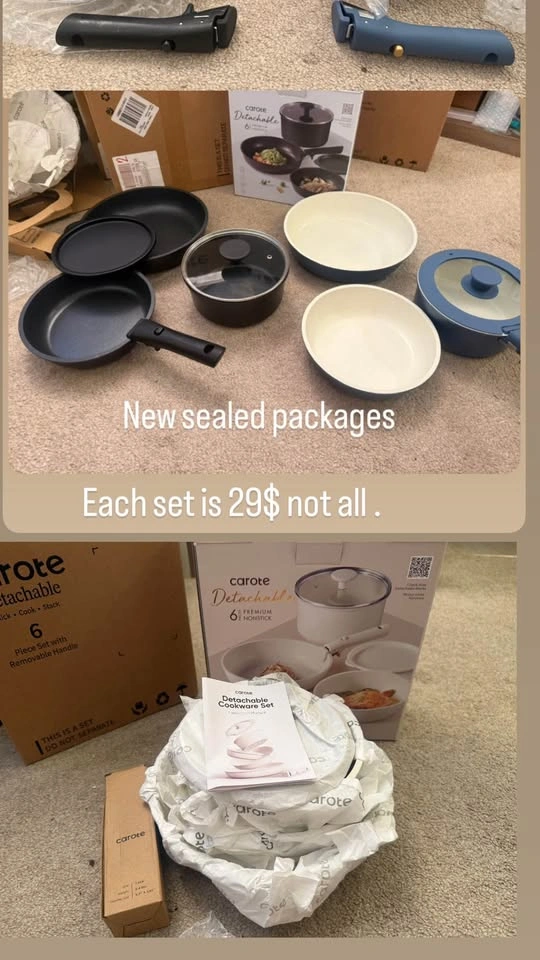 Nonstick Ceramic Cookware Set with Detachable Handle - photo 5