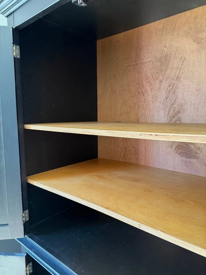 Solid Wood Black Distressed Armoire / Pantry Cabinet - photo 3