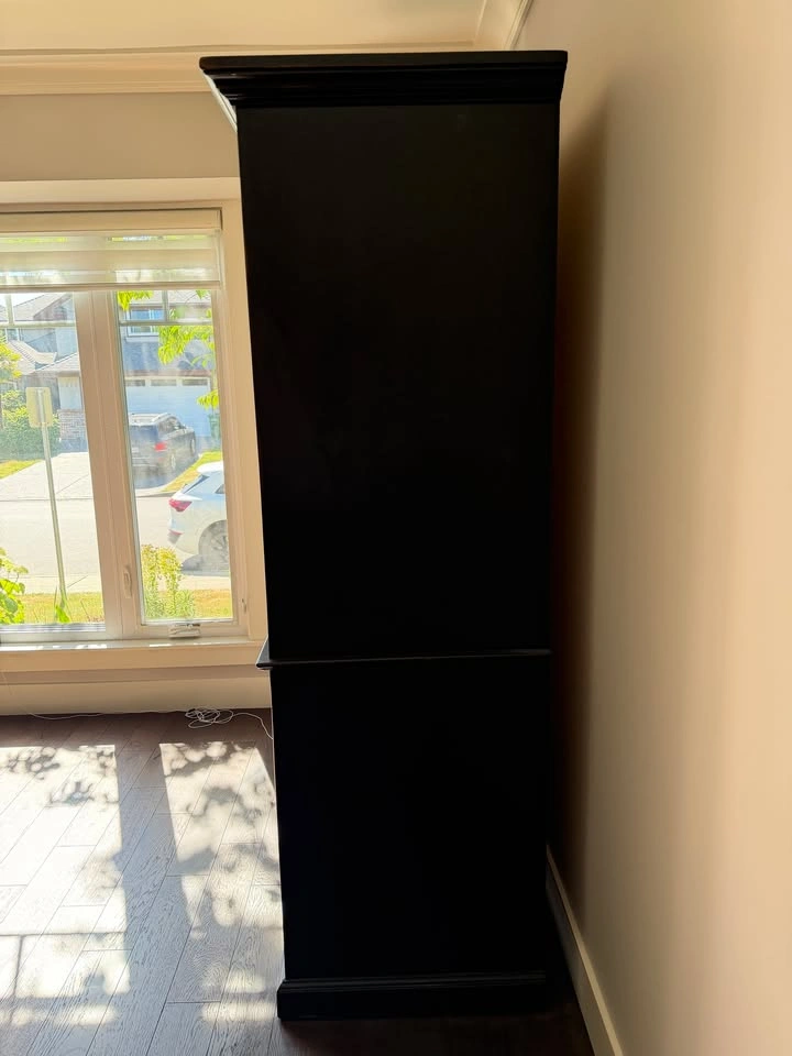 Solid Wood Black Distressed Armoire / Pantry Cabinet - photo 5