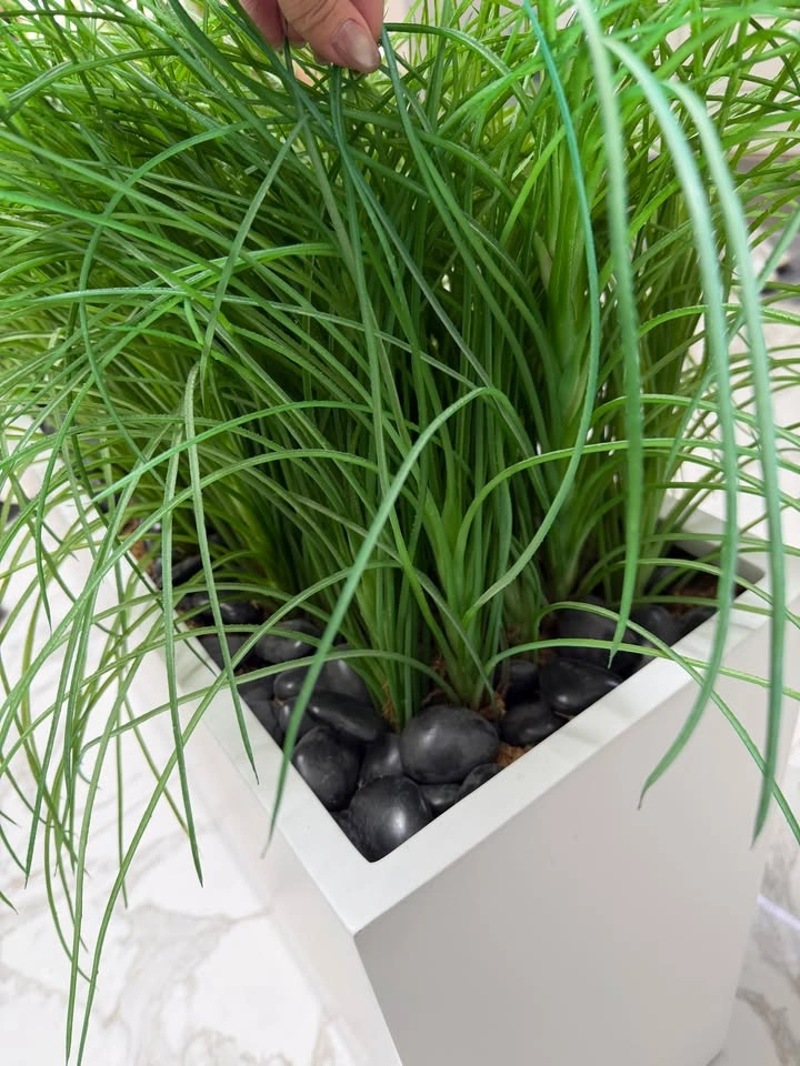Premium White Trough Planter w/Faux Grass – 42" W - photo 2