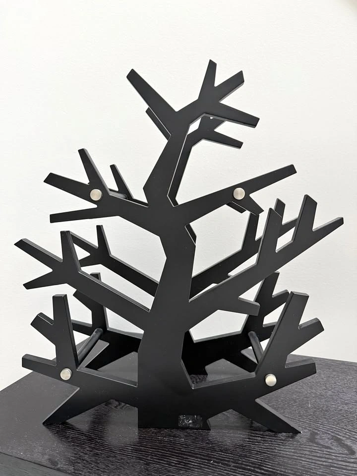 Modern Black Tree Wine Rack or Accessory or Jewelry Holder