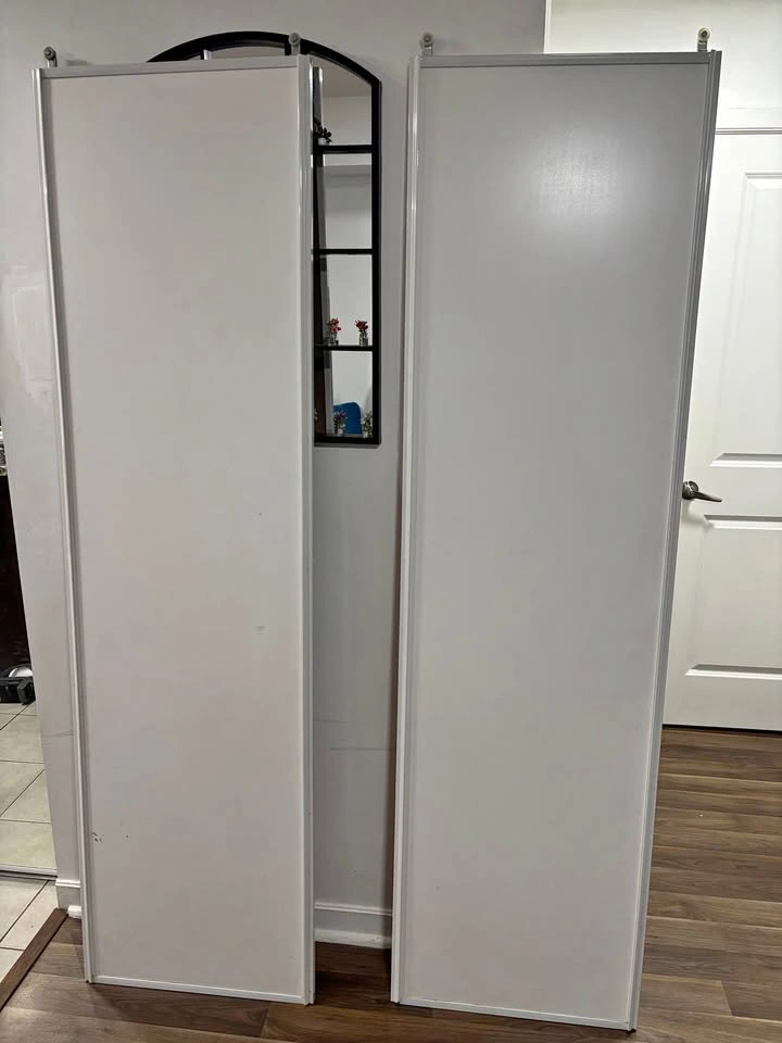 Pair of White Sliding Closet Doors