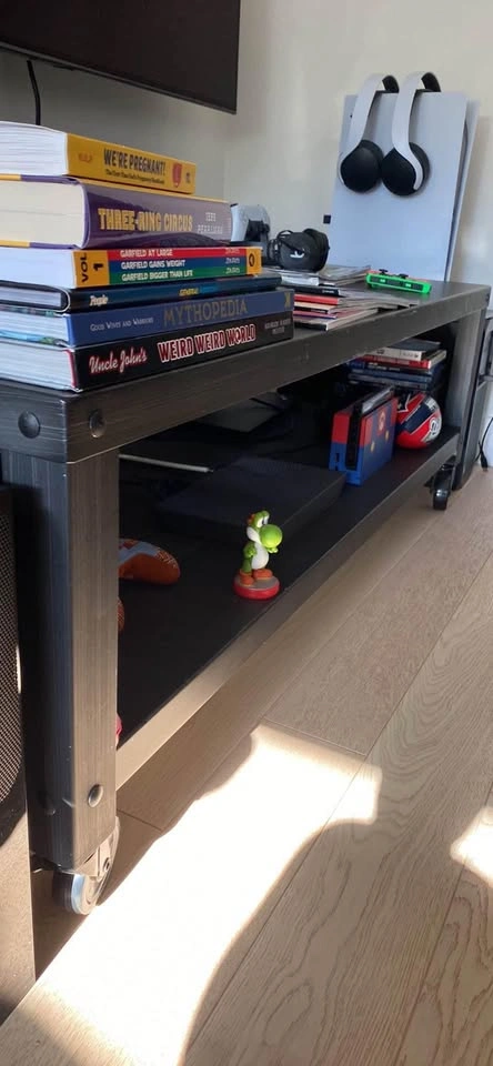 Grey metal coffee table and side table