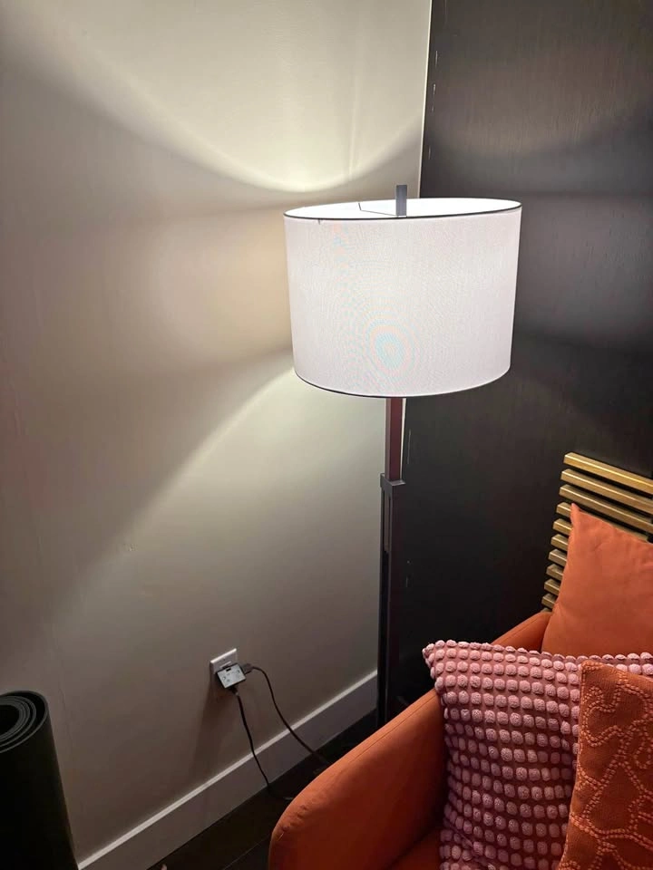 Canvas Avery White Fabric Shade Floor Lamp