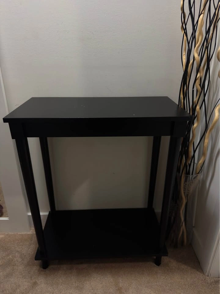 Black Console Table with Lower Shelf - photo 2
