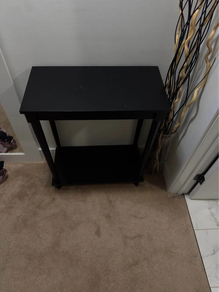 Black Console Table with Lower Shelf - photo 3