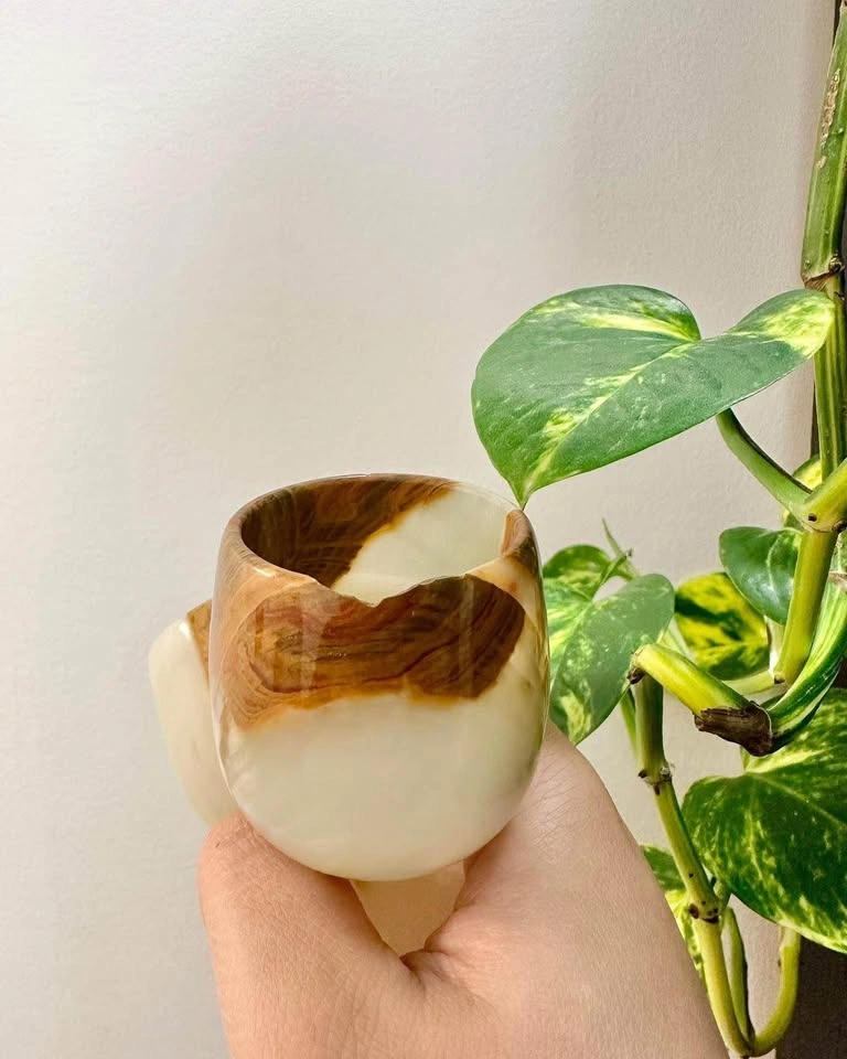 Pair of Vintage Onyx Goblets - photo 3