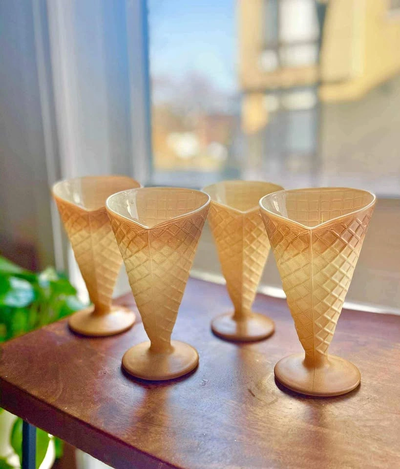Vintage Waffle Cone Cups-Made in Italy
