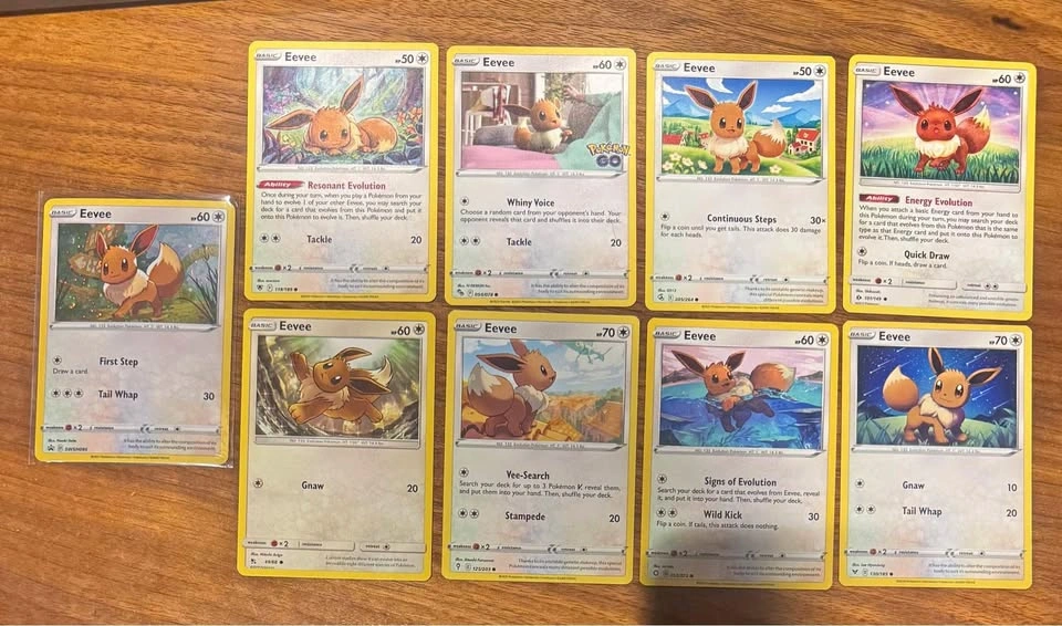 Pokemon cards Eevee and eevee promo