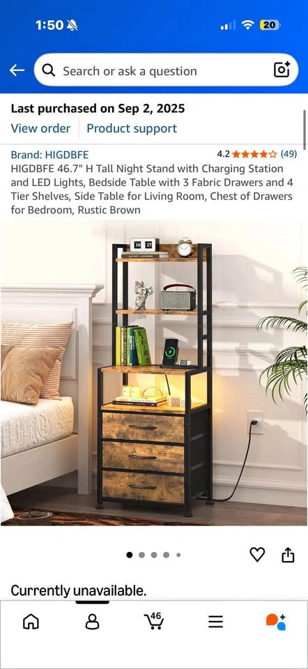 Side table with shelf and drawers